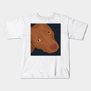 Cute Red Nose Pitbull Portrait - Vector Art Kids T-Shirt